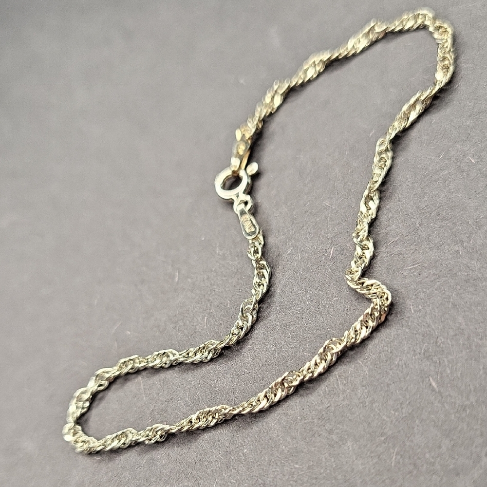 Sterling Silver Rope Chain Bracelet